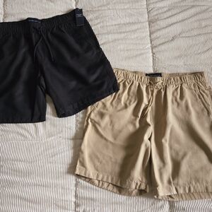 Stylish Black and Tan Shorts Duo